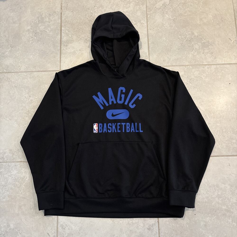 Nike Orlando Magic Hoodie Men’s Sz XL Black NBA Dri Fit Pullover Basketball